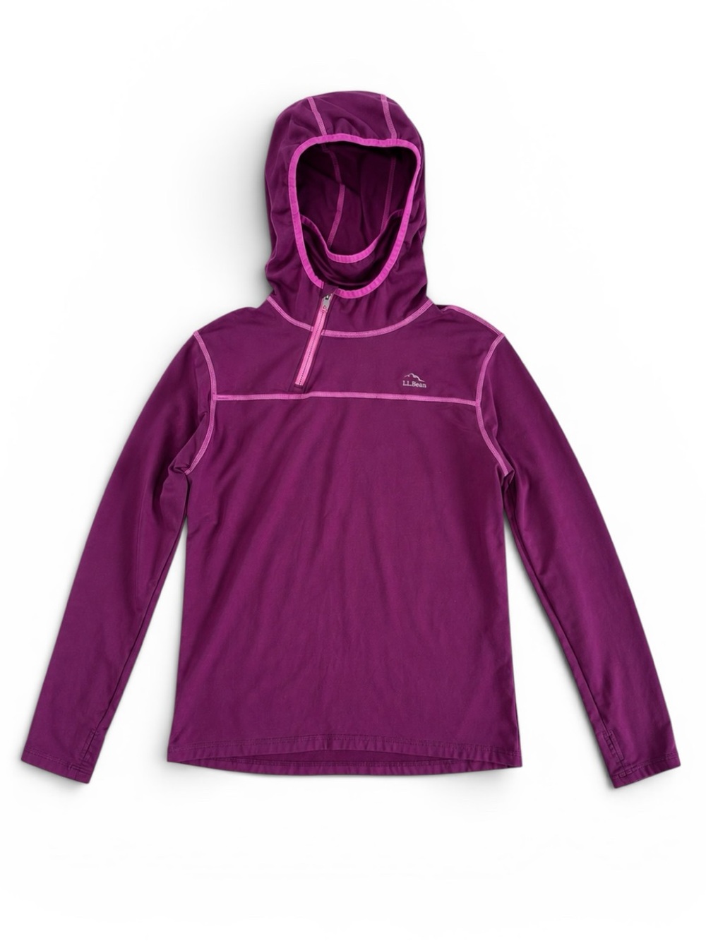 L.L. Bean Fleece Lined Performance Hoodie Pullover Purple Girls Large 14-16